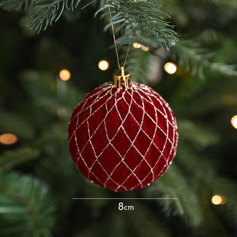 Christmas Tree Hanging Decoration Red Flocked Christmas Bell Xmas Tree Decorative Ornament Xmas New Year Decoration Supplies