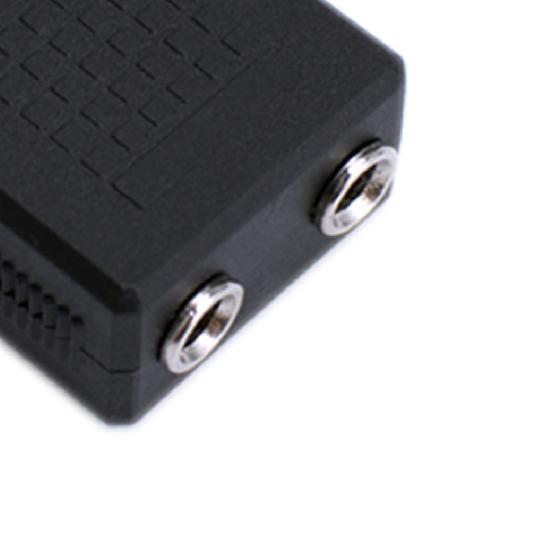 3.5mm Audio Splitter Block-shaped Stable Transmission PVC Couple Earphone Converter for Phones