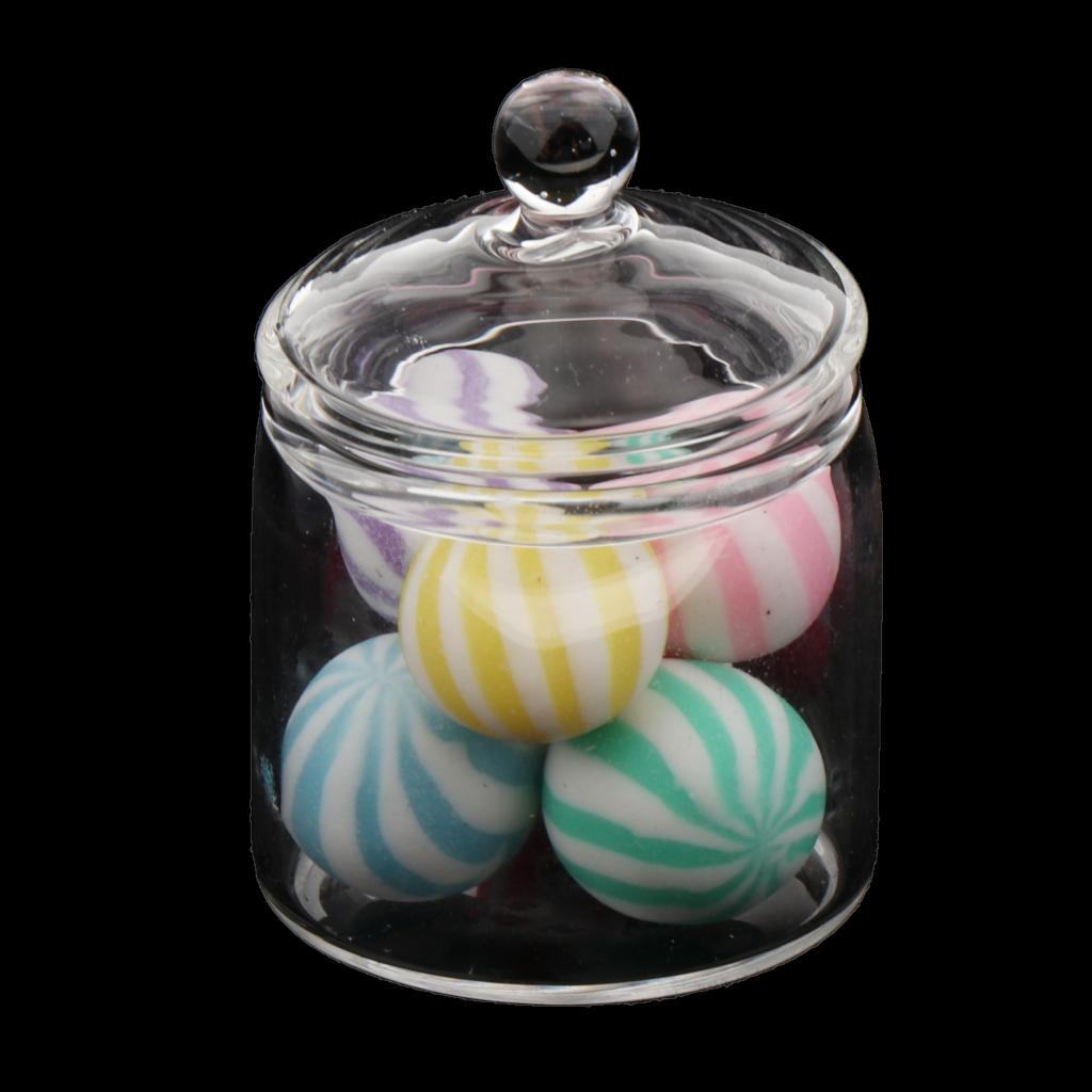 Miniature Glass Candy Jar 1:6 for Livingroom Bedroom Diningroom