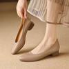 Comfortable single shoes autumn soft leather new soft sole round head shallow mouth leather shoes grandma shoes