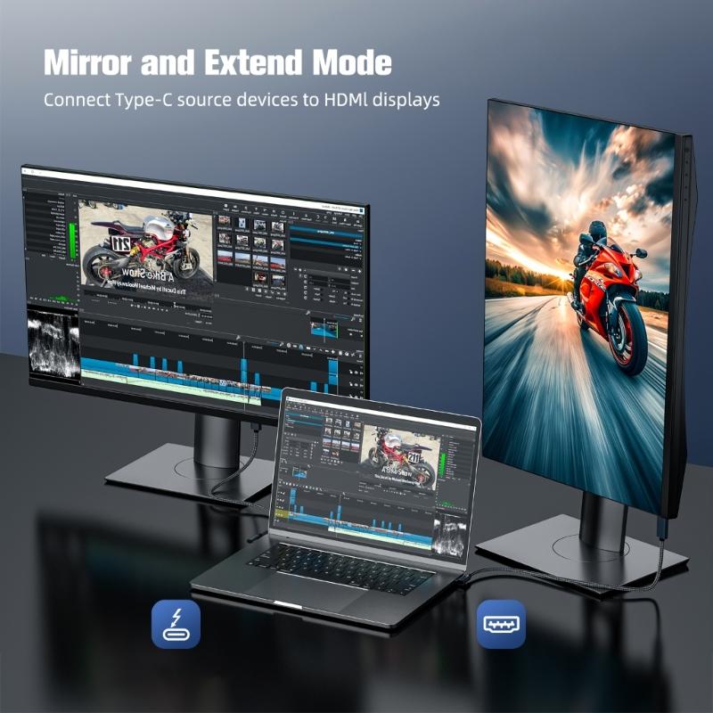 4K HDTV Output Type C Cable USB C to HDTV Cable For High Clear Streaming And Presentations Wide Compatibility