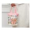 Canvas Bucket Bag Cute Graffiti Childlike Illustration Hand-held Bucket Mommy Storage Bag Bento Bag Work Small Bag