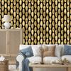 Black and Gold Tropical Gold and Black Pattern Wallpaper 50x1000