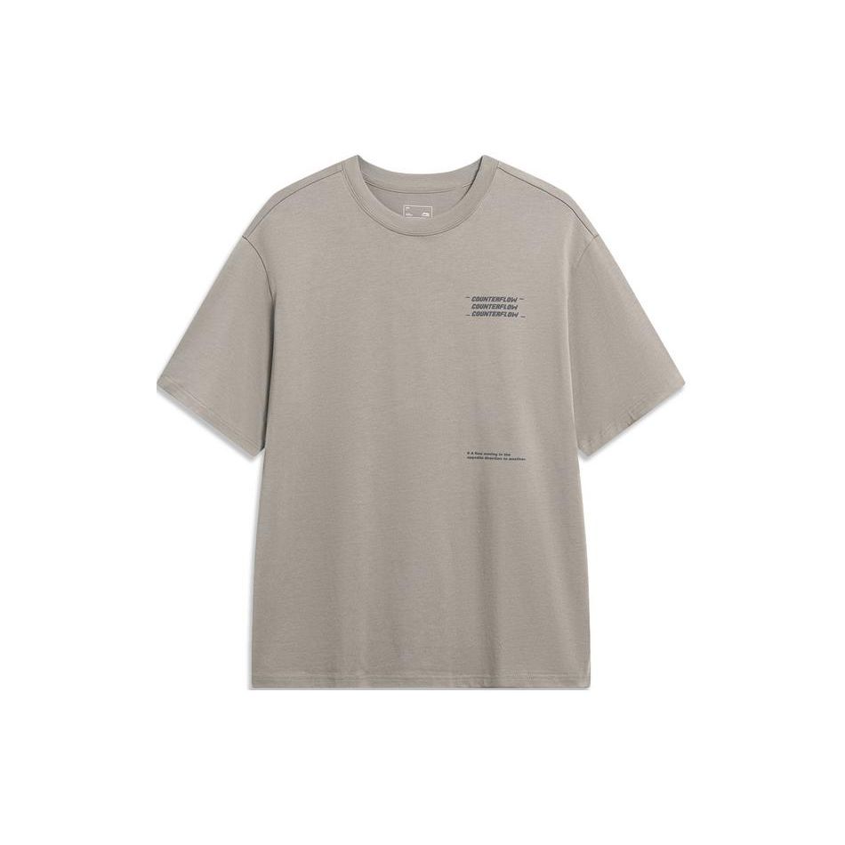 

Футболка унисекс с коротким рукавом и заниженной линией плеч Li Ning CF Letter Round Neck, цвет гранатово-желтый AHSUB19-3 XL