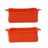 2PCS Silicone Silicone Grease Cup Liners Orange and Grey Heat Resistant Grease Catcher Tray Deep Capacity Open Grill Drip Pan