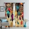 Dreamy Feather Printed Curtains Suitable Bedrooms Living Rooms Home Decoration Family Christmas Curtain Made Of Polyester Washable Great Room Ready