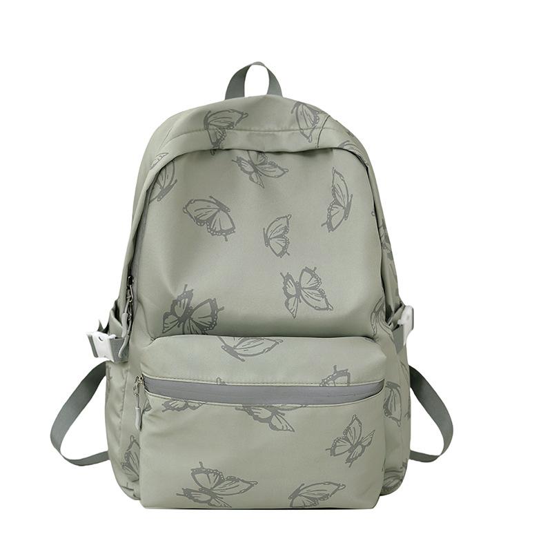 Backpack Female Versatile College Student Class School Bag Butterfly Casual Backpack Computer Niche Design Alphabet Middle School Student