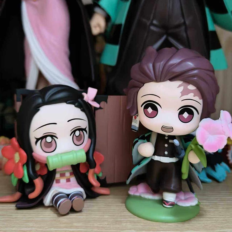 In Stock Demon Slayer Kimetsu No Yaiba Cute And Charming Blind Box Full Character PVC Model Playthings Figure Desktop Ornaments Collectible Gifts