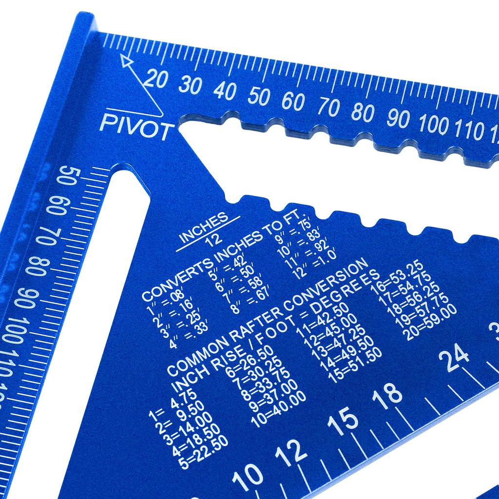 Beslands Triangle Woodworking Circular Saw Aluminum 45 Degree Marking Carpentry Surveying Degree Ruler, Ruler, 3030cm, Double-Sided Graduations,