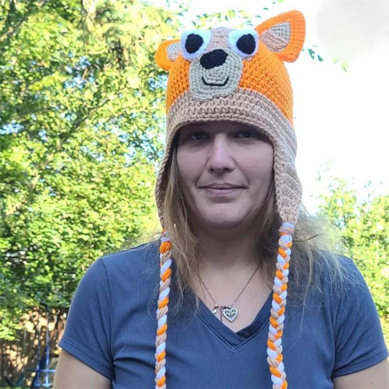 New handmade crocheted color-blocked funny octopus hat, personalized and fashionable adult pullover hat