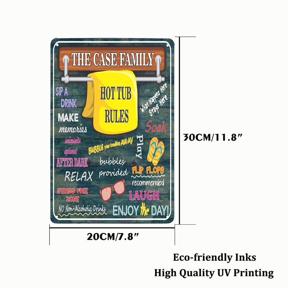 Funny Welcome To Our Hot Tub Metal Sign Vintage Poster Sandy Beach Bathroom Decor Painting Plate Bar Beer Wall Sticker 20x30cm
