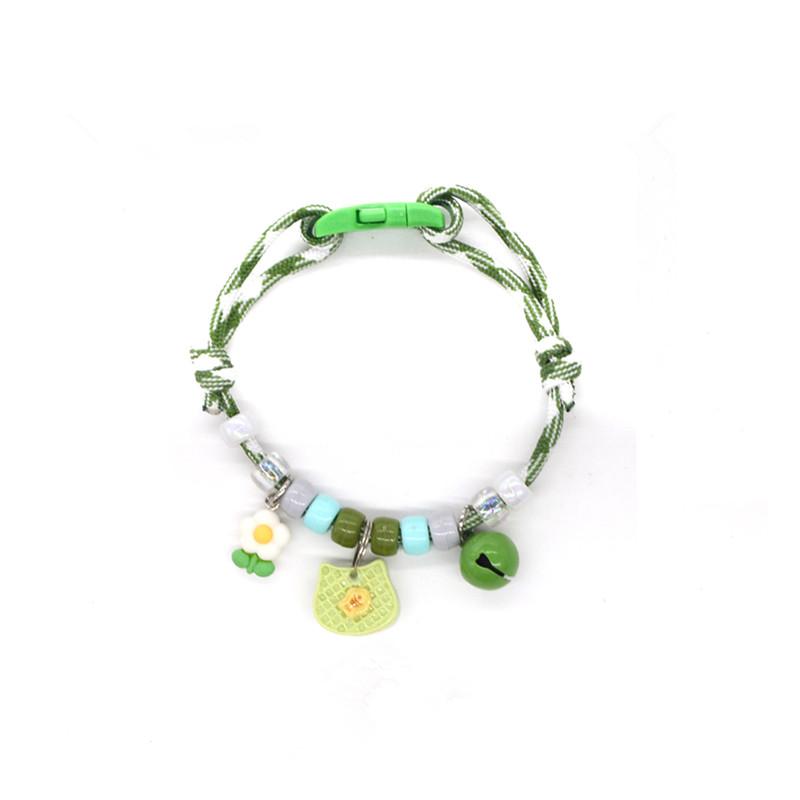 Cute Colorful Pet Necklace Braided Adjustable Cat Neck Chain With Bells Pet Jewelry Pet Costume Accessories