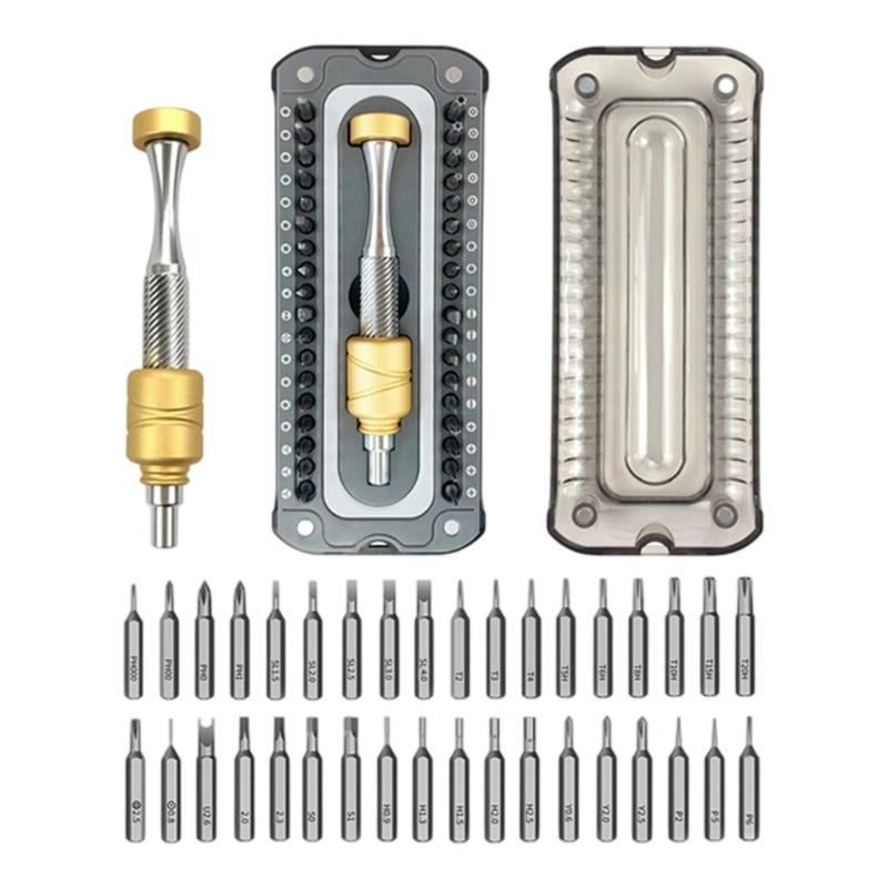 Electrician Screwdriver,37Pcs Screwdriver Set, Magnetic Tip Repair Tool with Case Interchangeable Bit