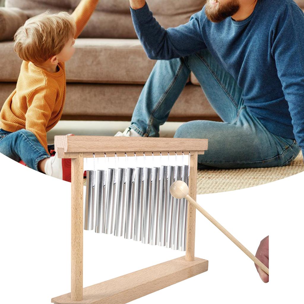 Musical Wooden Wind Chime 12 Pitch Developmental Toy For Toddler Auditory Sensitivity Training Learning Instrument Toy