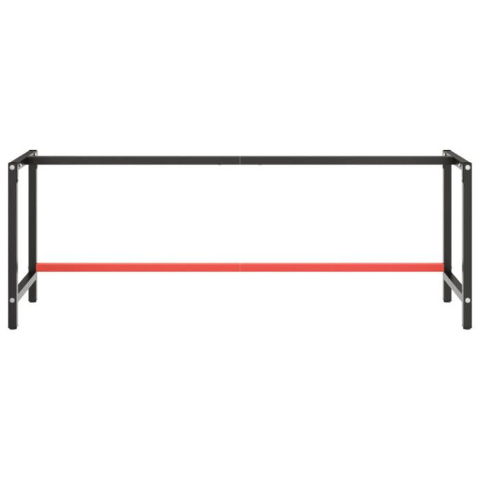 Cadre de banc de travail - VIDAXL - Noir et rouge mat - 220x57x79 cm - Métal robuste