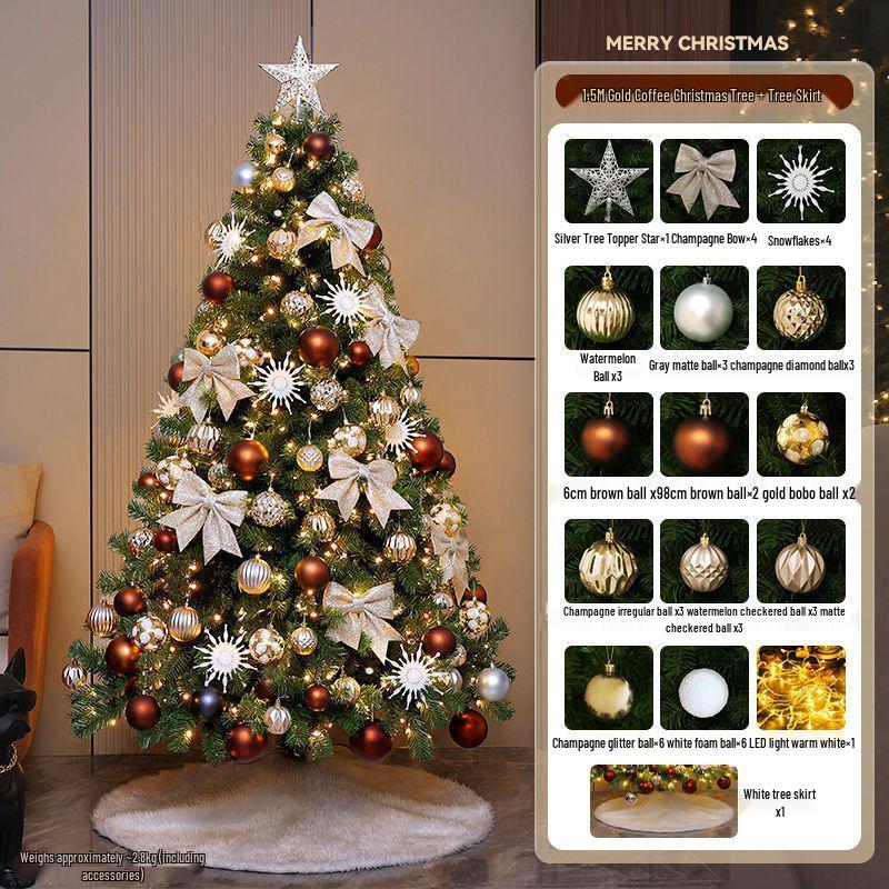 2025 White Flocked Snowy Christmas Tree Set with DIY Ornaments for Home Living Room