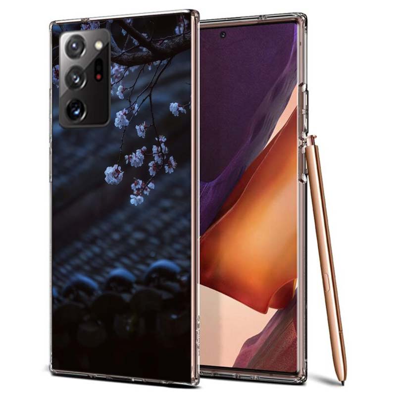 Snowy Peach Blossom Tree in Front of the House Phone Case for Samsung A55 A35 A25 A15 A07 A05S A16 A17 A26 A36 A37 A56 A57 Galax