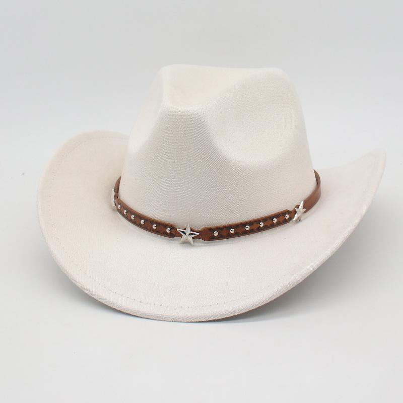 Jazz Hat Woolen Top Hat Fried Street British Style Cowboy Hat Internet Celebrity Wide Brim Concave Simple Styling Lady