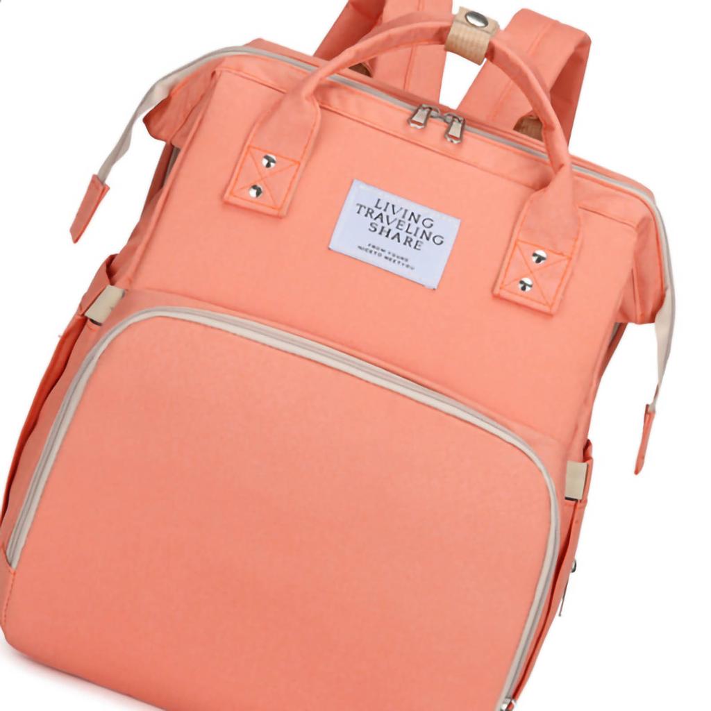 Babyblöjväska Stor Kapacitet Bärbar Multifunktionell Andningsbar Vikbar Blöjryggsäck Rosa