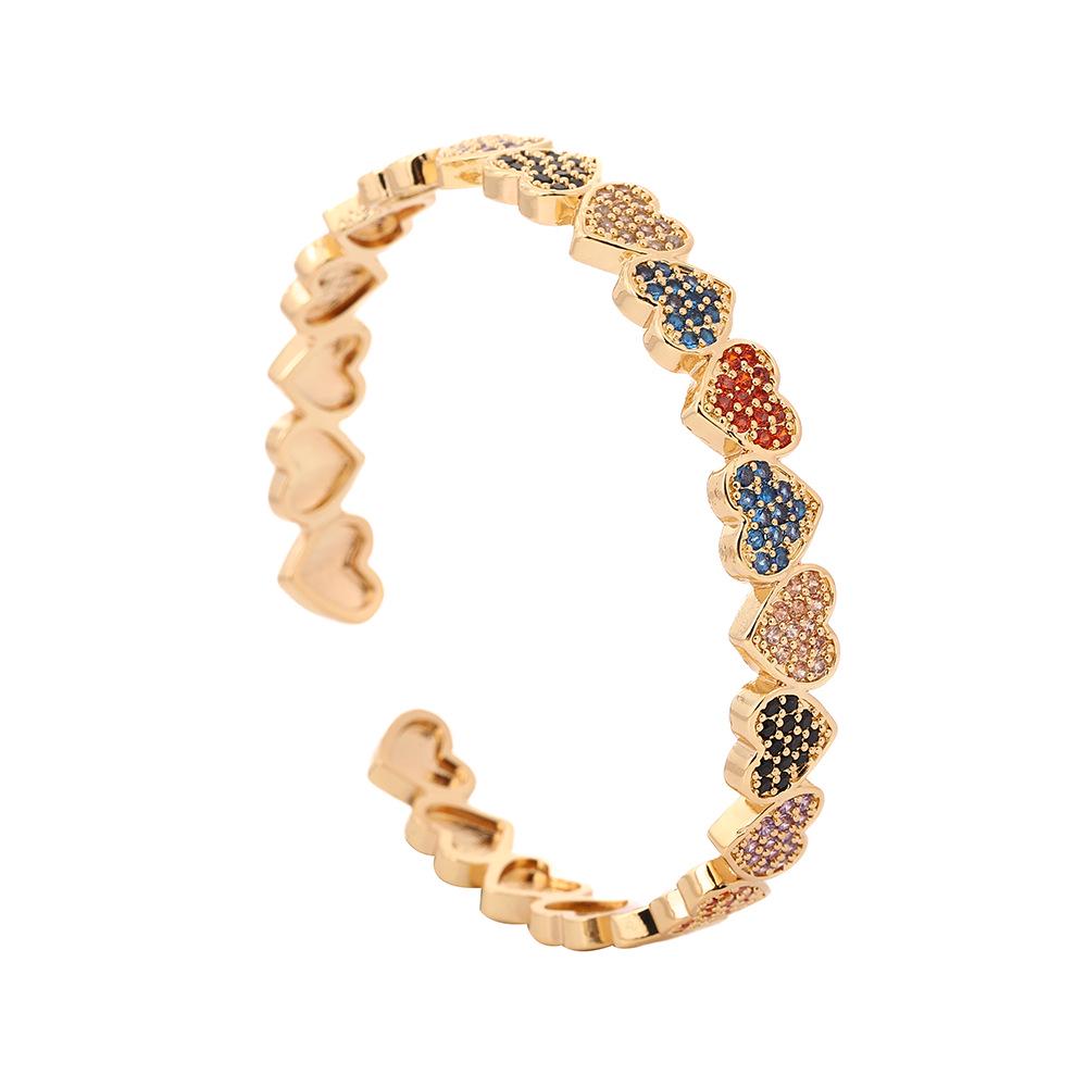 

Adjustable Colorful Heart Bracelet - Non-fading, Retro, Versatile Jewelry for Women 18K золотий