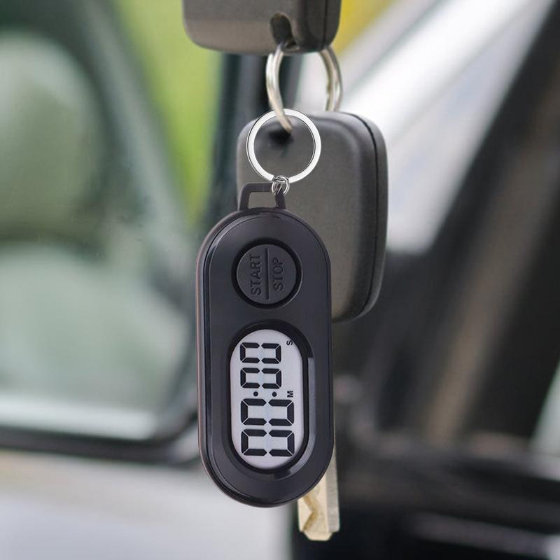 Sports Small Stop Timer Keychain Portable LCD Screen Digital Clock Lightweight Countdown Accessories for Playground Classroom
