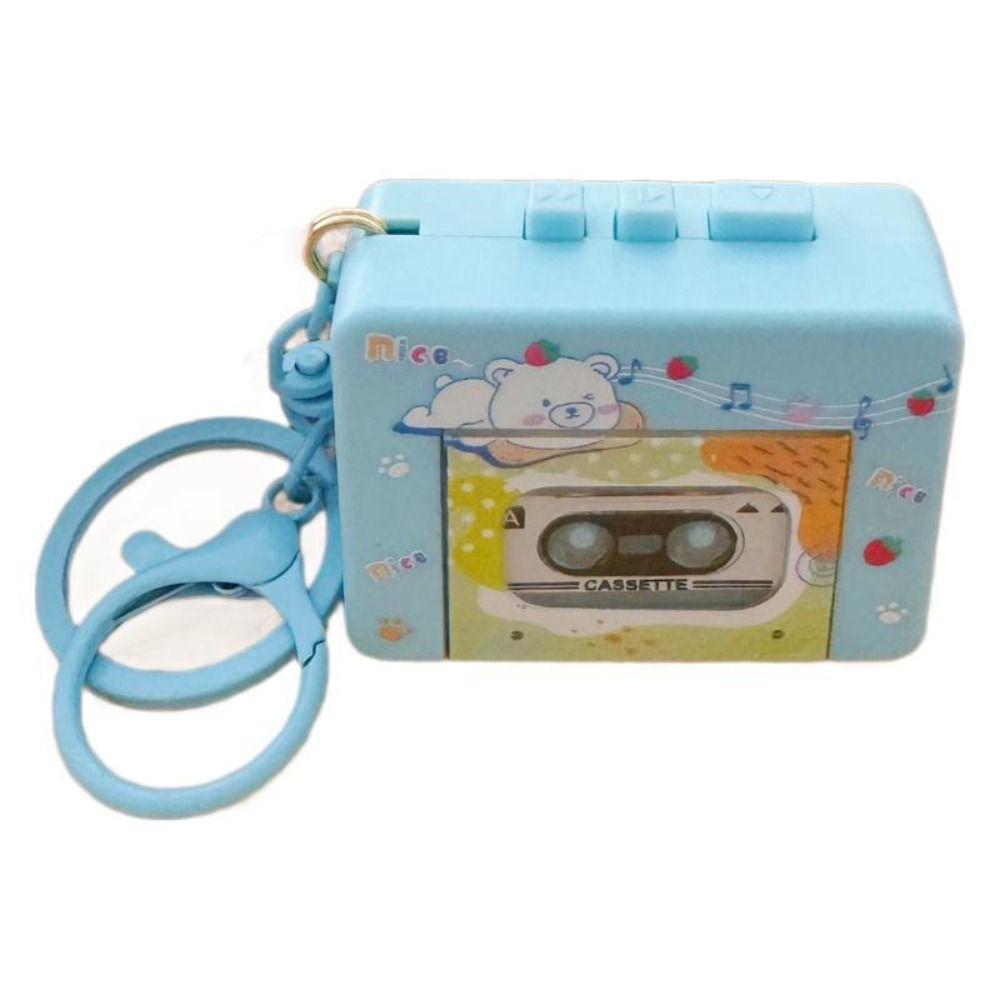 Recordable Retro Tape Recorder Keychain Recording Music Box Pendant  Backpack Pendant