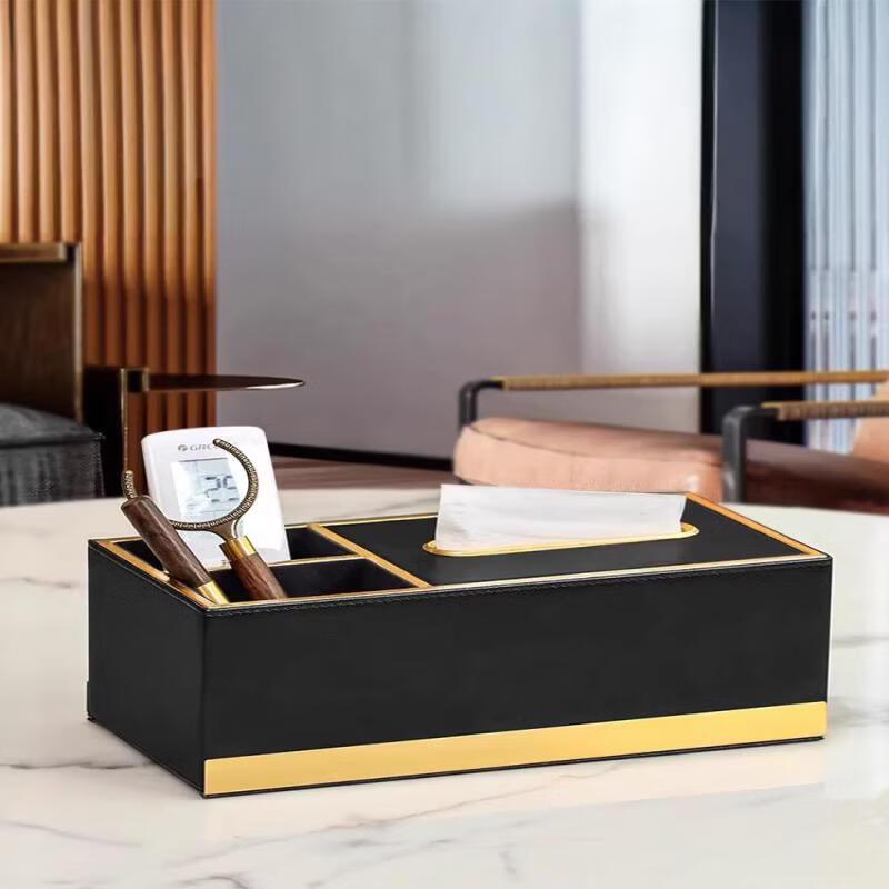 Desktop Tissue Box with Remote Control Holder