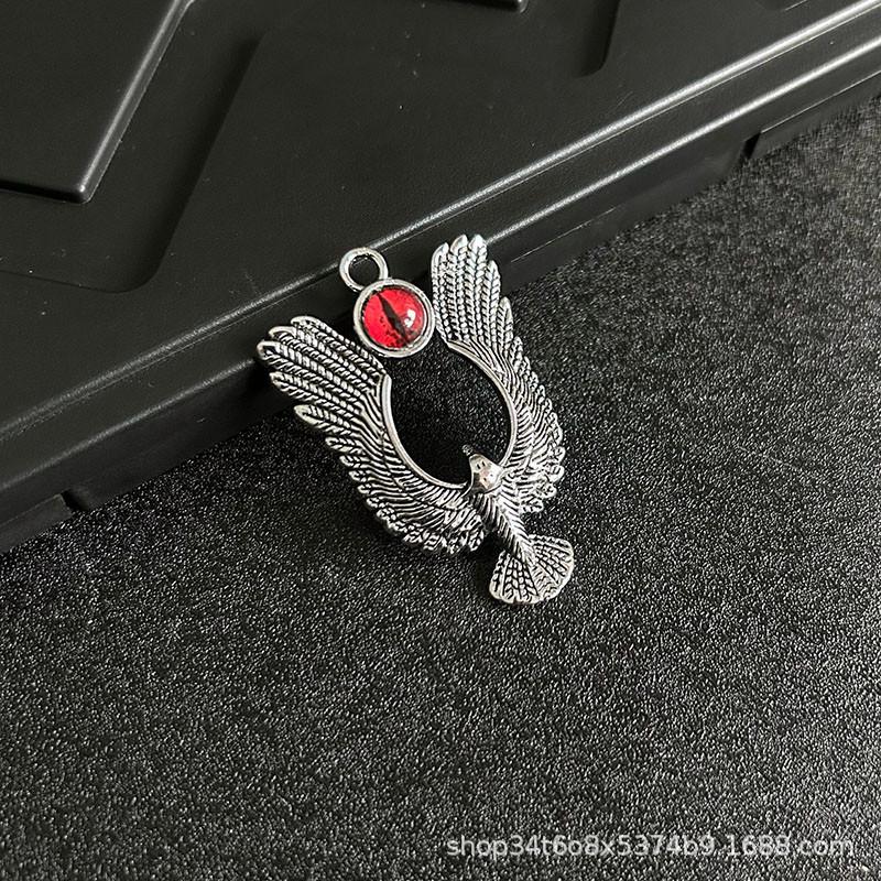 Retro Devil's Eye Pendant: Winged Eagle Stainless Steel Necklace for Men