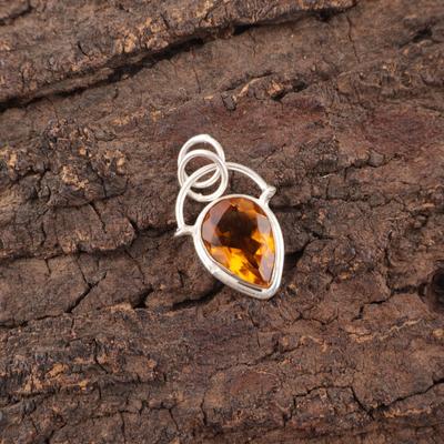 Piatră Citrin Argint Sterling Elegant Cadou de Logodnă Pandantiv de Ziua de Naștere Bijuterii PP-56-3