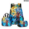 3D Animation Wukong Dragon Ball Super Student School Bag Backpack Lunch Bag Pencil Bag Three-Piece Set