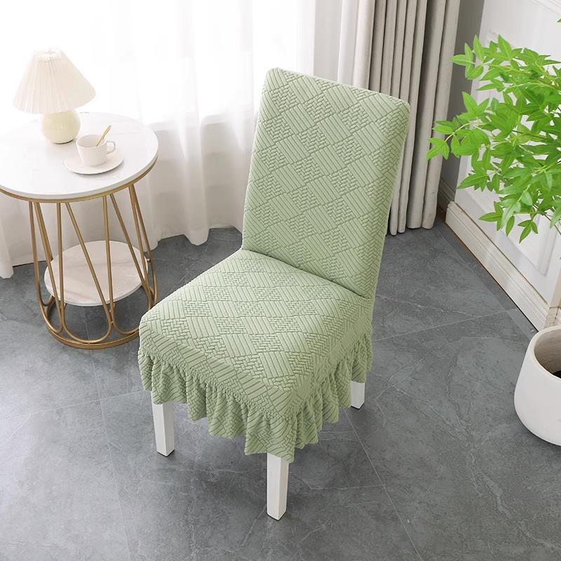 

Эластичный универсальный чехол для обеденного стула, мягкий, не мнется, трикотажный жаккардовый бархатный чехол для обеденного стола и стула 1pc светло-зеленый