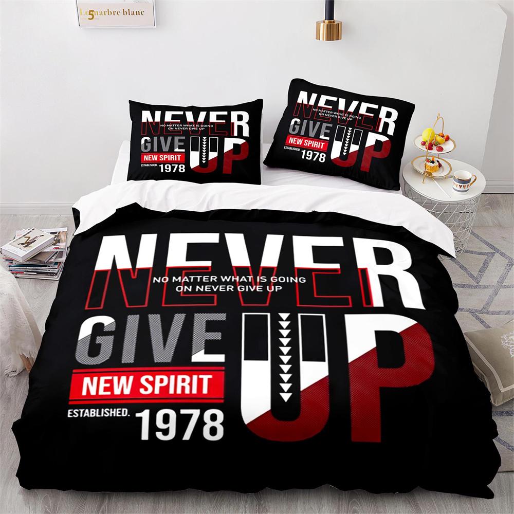 Nigdy się nie poddawaj Tematyczny Zestaw Poszwy na Kołdrę Wzór Białych Chmur Rozmiar King Queen Pokrowiec na Kołdrę Poliestrowy Pokrowiec na Kołdrę Dla Dzieci Nastolatków