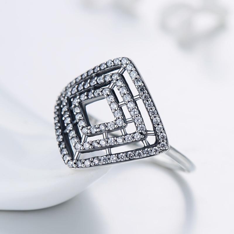 Tancise Classic 925 Sterling Silver Zirkónový prsteň Dámske šperky Svadobný darček na párty