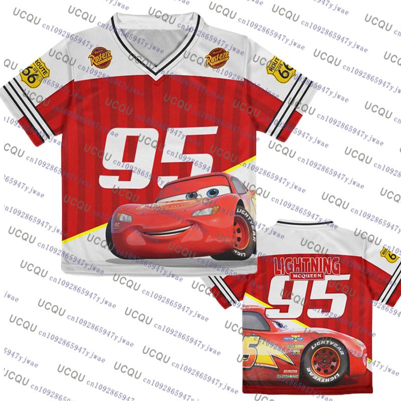 2026 The Cars Saetta McQueen N.95 Top Sportivi Estivi Uomo Donna Maglietta Stampa 3D Asciugatura Rapida Oversize T-shirt da Spiaggia Abbigliamento