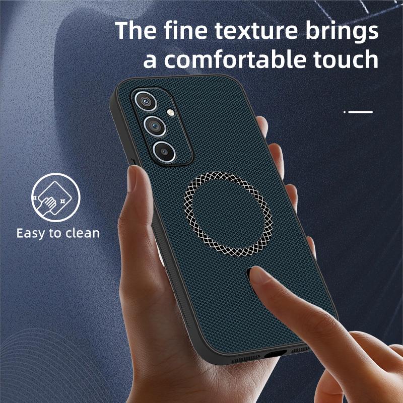 For Samsung A34 A54 Premium Shockproof Magnetic Phone Case For Samsung Galaxy A54 Leather Texture Pattern Anti-Fingerprint Cover