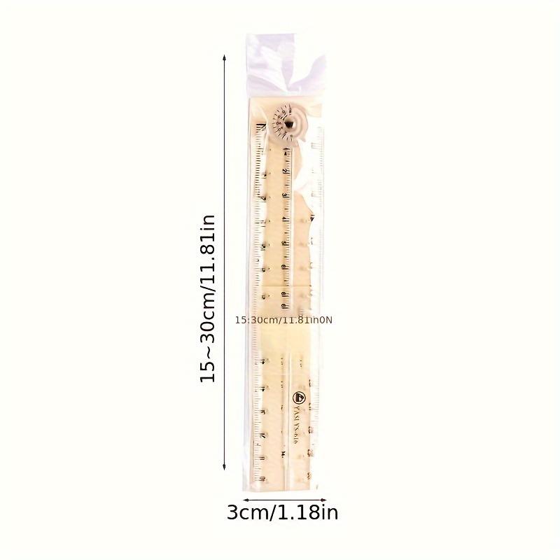 2pcs Creative Acrylic Transparent Folding Ruler Simple Scale Plastic Ruler Drawing Ruler for School Office Gadgets