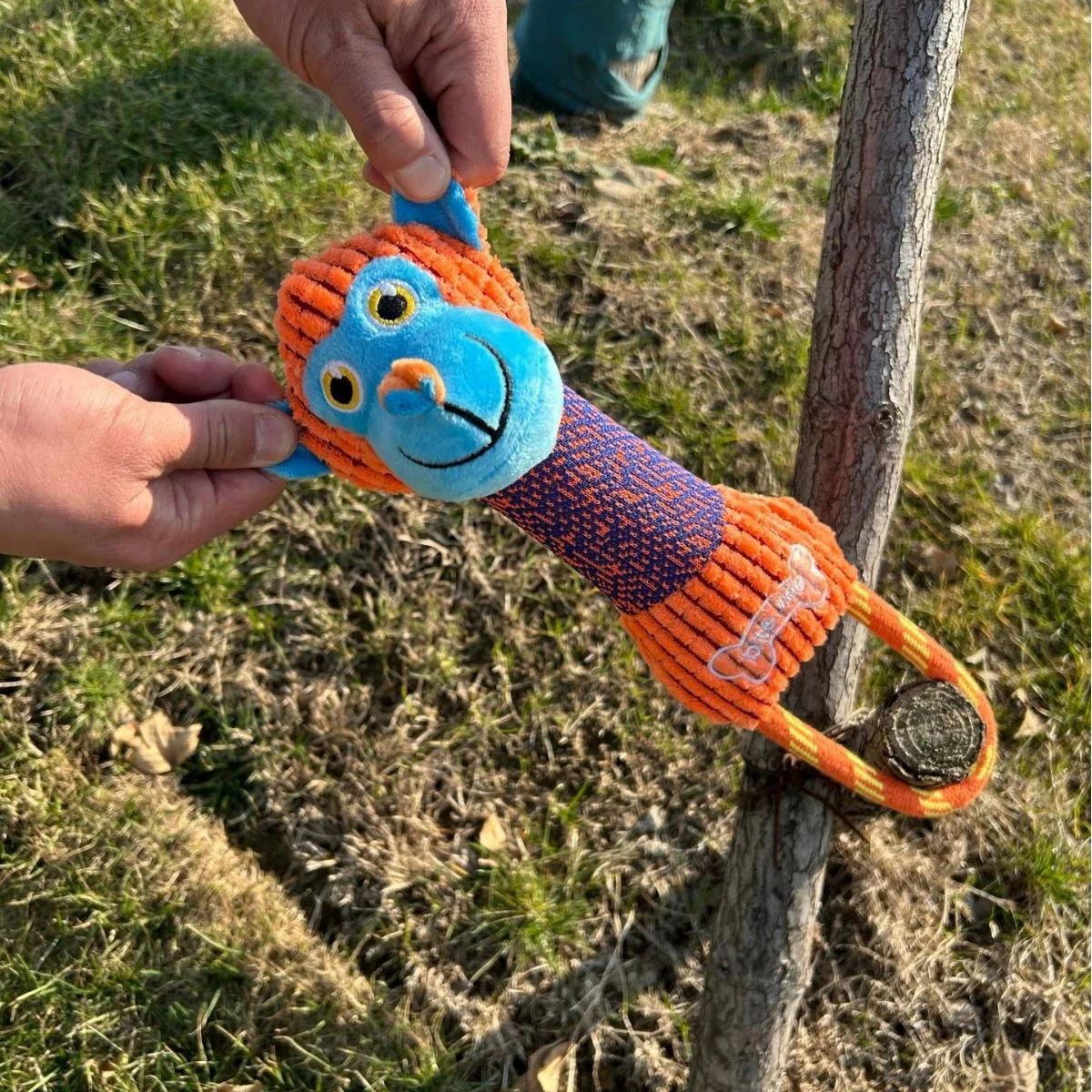 

Squeaky Dog Toys for Small Large Dogs Puppy Bite Resistant Corduroy Animals Shape Chew Toys Interactive Pet Training XS