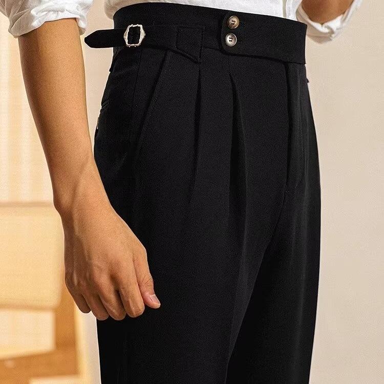 2024 Men's Spring/Autumn Slim Straight Nine-point Business Trousers