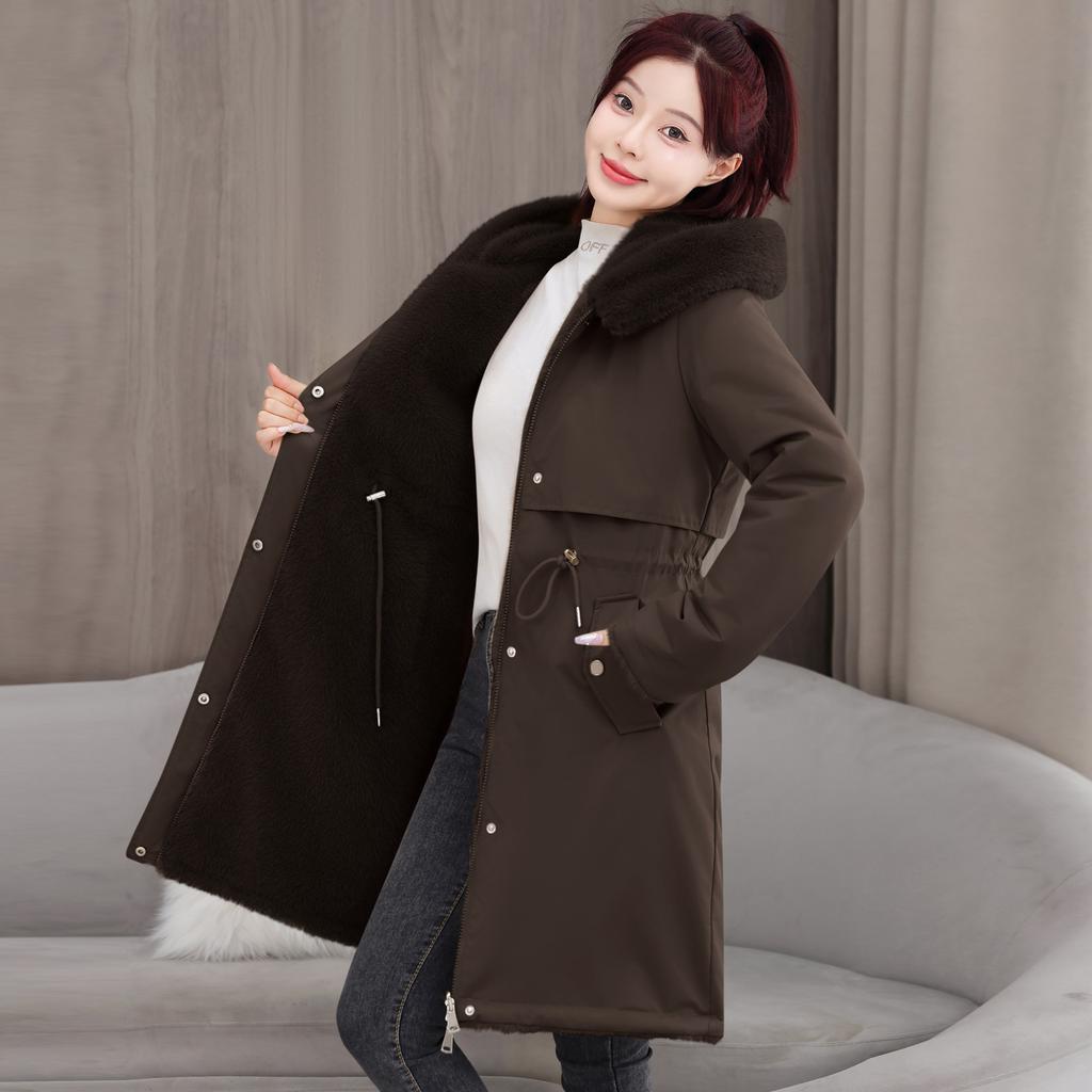 Women's Parka MidLengthArtificial Fur Lined Winter