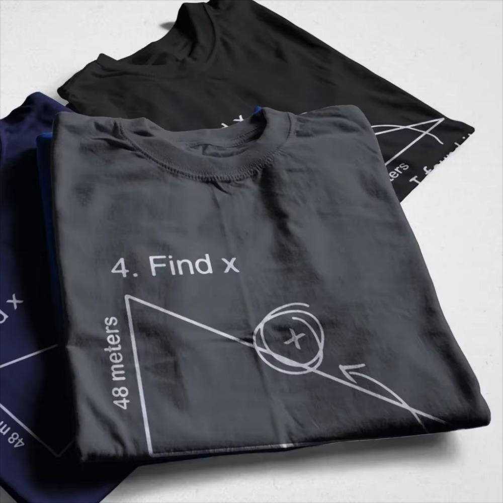 COOLMIND QI0213A  Short Sleeve Math Print Men T Shirt Casual Street Style T-shirt  Cool Funny Loose  Tshirt Pthd