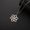 Lucktune Flower of Life Pendant Necklace Stainless Steel Openwork Flower Chain Necklace For Women Vintage Gold Color Jewelry