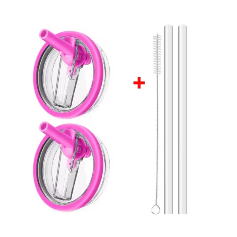 40oz Flip Straw Leak Proof Lid for 2.0 Tumbler Lid Replacement for Stanley Cup Accessories Straw Cover Cleaning Brush with Straw