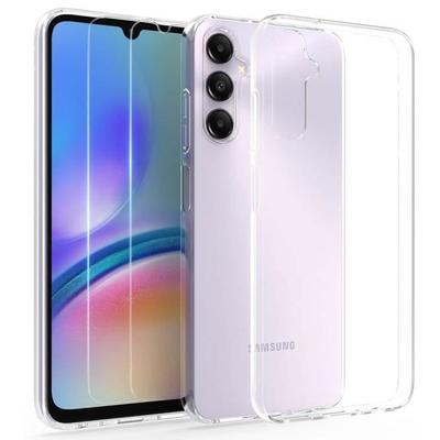 Hülle und 2 gehärtete Gläser für Samsung Galaxy A05s - BOOLING - Verstärkter Stoßschutz Silikon - Transparent