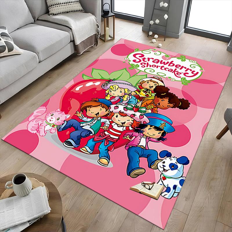 Strawberry Shortcake Friends Carpet For Playroom Bedroom Living Room Sofa Home Decorkids Game Area Rug Nonslip Floor Mat