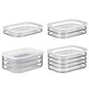 Crisper Box Stackable Design Transparent Food Storage Container with Sealed Lid Fruits Vegetables Meat Snacks Fridge Organization