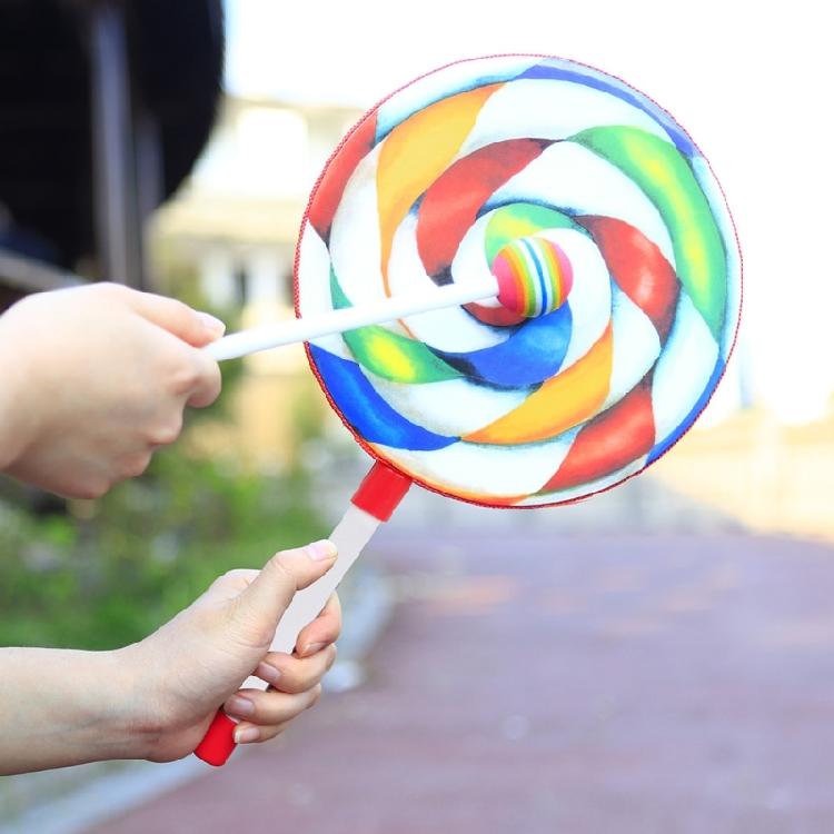 Soft Lollipop Shaped Drum Kids Hand Drum with Foam-Head Percussion Drumstick