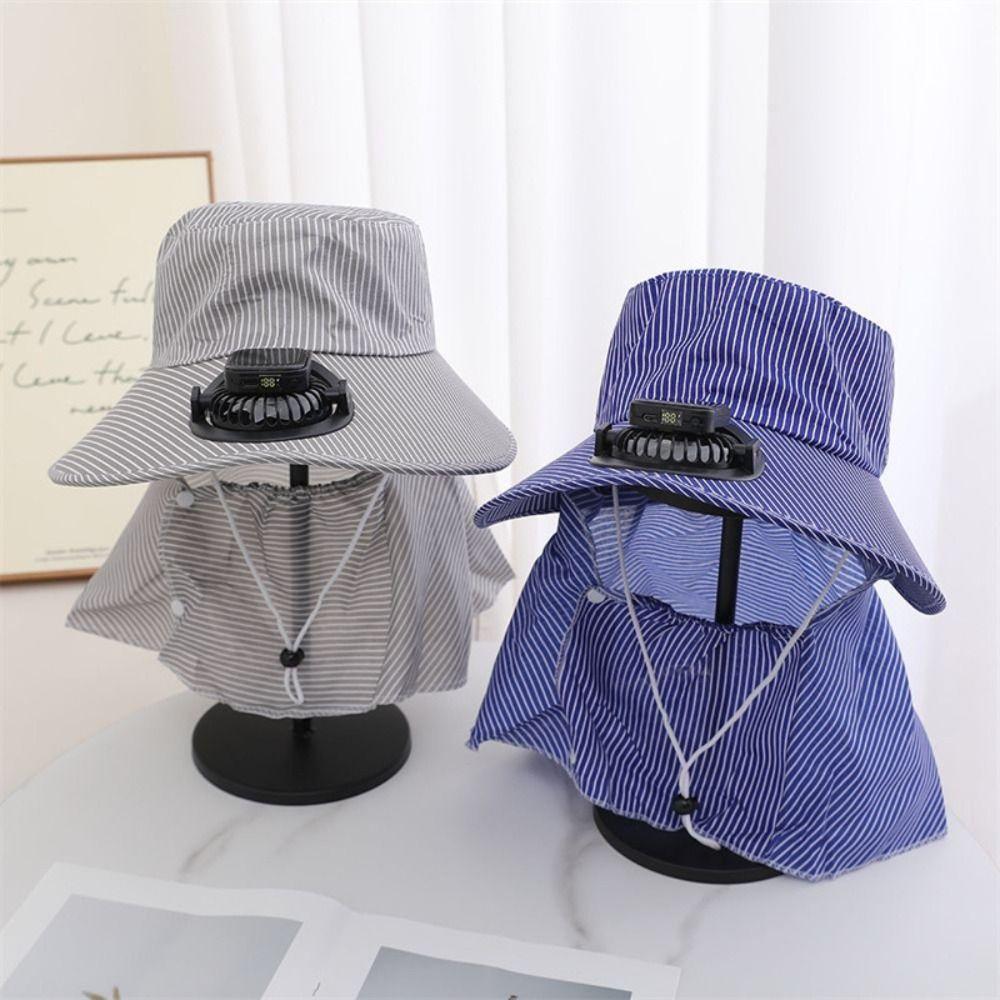 Quick Dry Solar Fan Hat Wide Brim Fishing Hat New Bucket Hat  Summer
