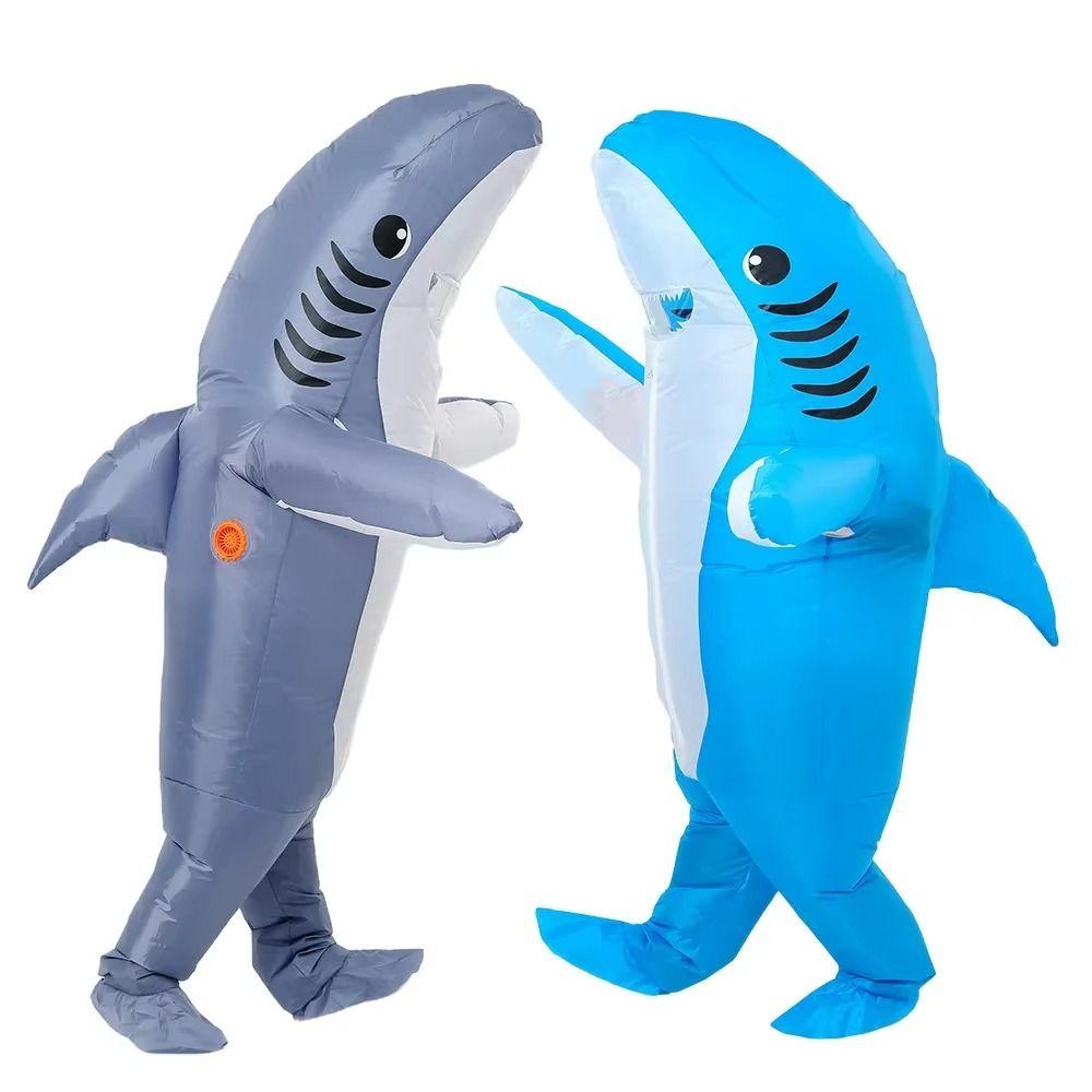 Full Body Jumpsuit Shark Inflatable Suit Cute Halloween Costume  Christmas Carnival
