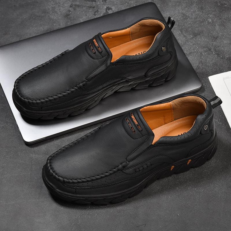 Men s Soft Sole Cowhide Leather Casual Driving Shoes 38
