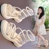 Girls' Princess Sandals, New Summer Styles, Fairy-tale-inspired High-top Roman Sandals, Soft-soled Beach Shoes for Older Girls